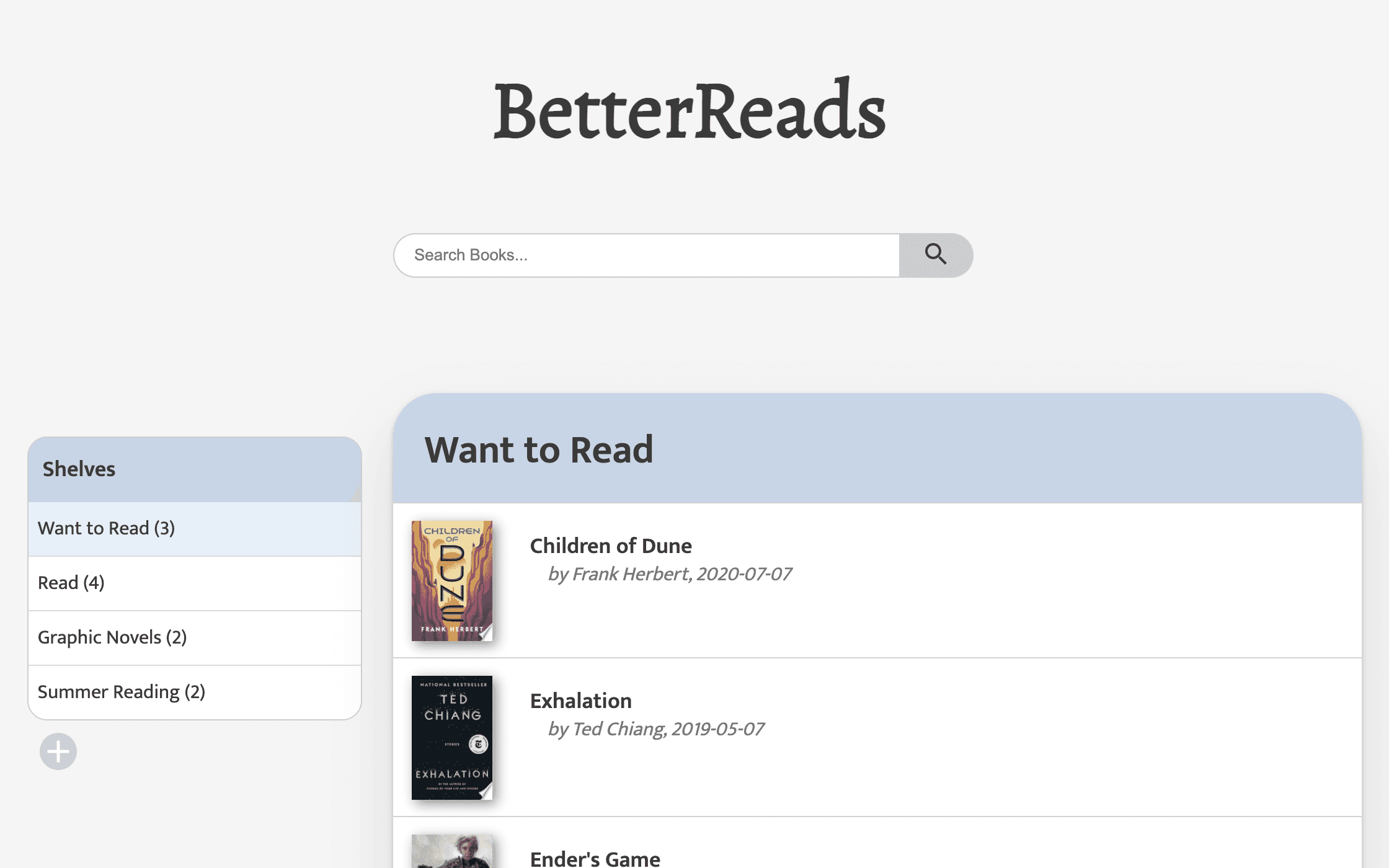 BetterReads project screenshot